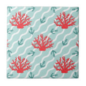 Red Coral Pattern 1 Tegeltje (Voorkant)