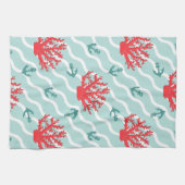 Red Coral Pattern 1 Theedoek (Horizontaal)