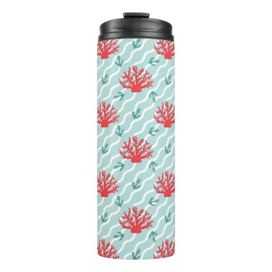 Red Coral Pattern 1 Thermosbeker (Voorkant)