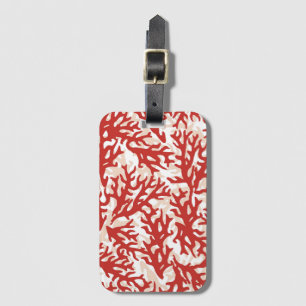 Red Coral Pattern 2 Bagagelabel