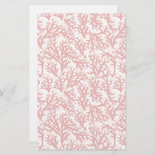Red Coral Pattern 2 Briefpapier (Voorkant / Achterkant)