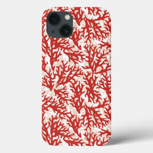 Red Coral Pattern 2 iPhone 13 Hoesje