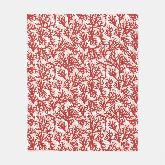 Red Coral Pattern 2 Fleece Deken (Voorkant)