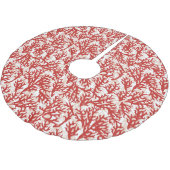 Red Coral Pattern 2 Kerstboom Rok (Gekanteld)