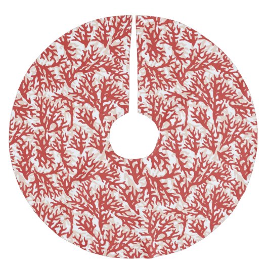 Red Coral Pattern 2 Kerstboom Rok (Voorkant)