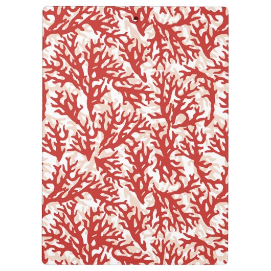 Red Coral Pattern 2 Klembord (Achterkant)