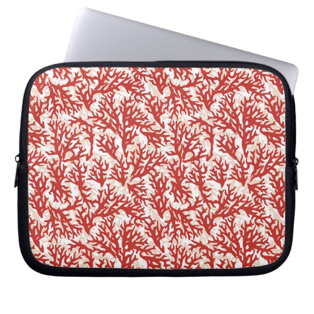 Red Coral Pattern 2 Laptop Sleeve (Voorkant)