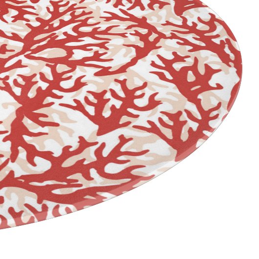 Red Coral Pattern 2 Snijplank (Hoek)