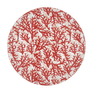 Red Coral Pattern 2 Snijplank