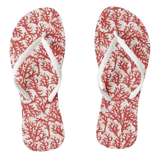 Red Coral Pattern 2 Teenslippers (Voetbed)