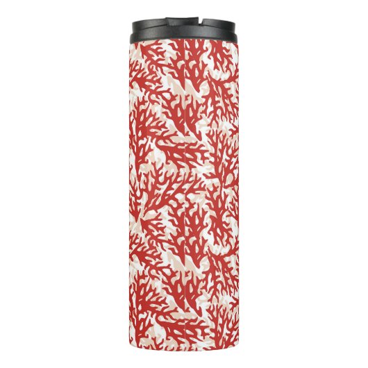 Red Coral Pattern 2 Thermosbeker (Achterkant)
