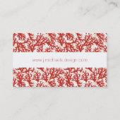 Red Coral Pattern Visitekaartje (Achterkant)