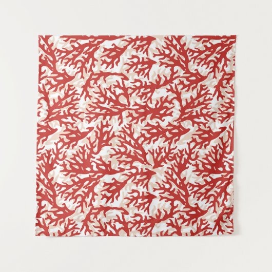 Red Coral Pattern Wandkleed (Voorkant)