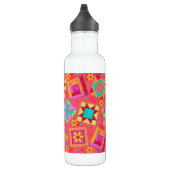 Red Coral Quilt Block Art Waterfles (Rechts)