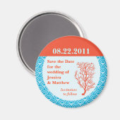 Red Coral Save the Date Magnet (Voorkant / Achterkant)