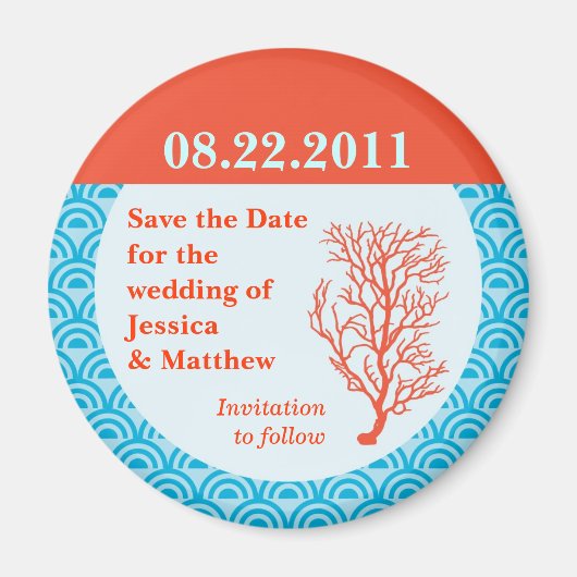 Red Coral Save the Date Magnet (Voorkant)