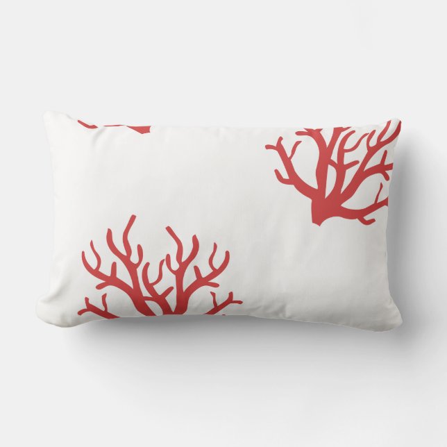 Red Coral Toss Pillow Kussen (Voorkant)