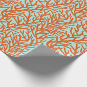 Red Coral Zee Green Ocean Coastal Cadeaupapier (Hoek)