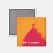 Red Corcovado Rio-Brasil Magneet (Voorkant / Achterkant)