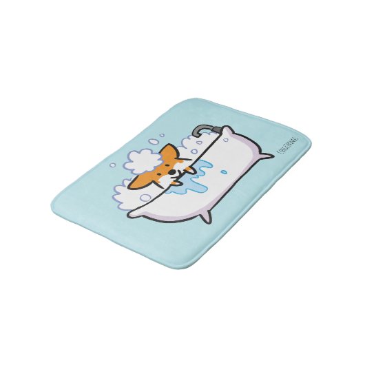 Red Corgi Bath Mat (Gekanteld)