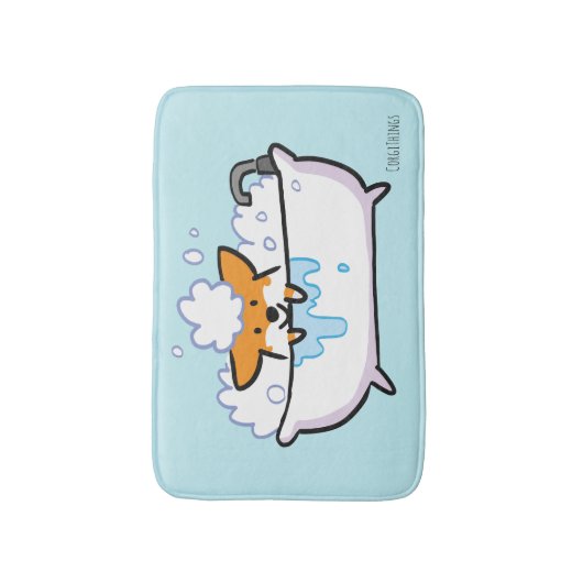 Red Corgi Bath Mat (Voorkant Verticaal)