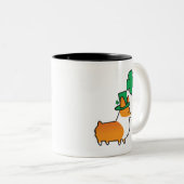 Red Corgi Lucky Shamrock Mok | CorgiDingen (Voorkant rechts)