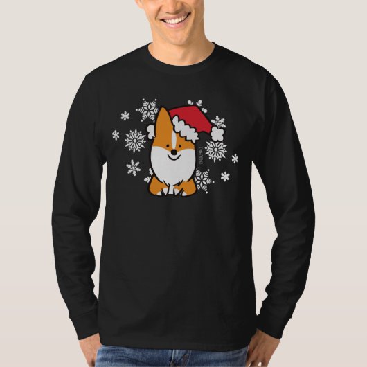 Red Corgi Santa Shirt (Voorkant)