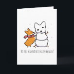 Red Corgi Snowman | CorgiThings Feestdagen Kaart<br><div class="desc">www.corgithings.com instagram.com/corgithings facebook.com/corgithings</div>