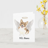 Red Corgi Sympathie Memorial Kaart (Gele Bloem)