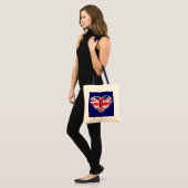 Red Corkschroef Stiletto en 3D Union Jack Heart Tote Bag (Voorkant (model))