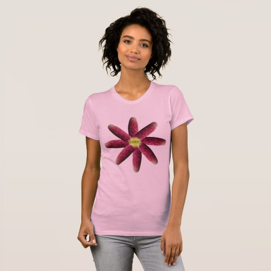 Red Corn Flower Pattern Dames T-shirt (Voorkant volledig)