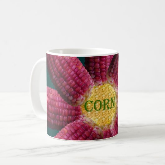 Red Corn Pattern Koffiemok (Voorkant links)