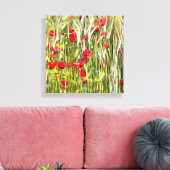 Red Corn Poppies Realistische Kunst Canvas Afdruk (Insitu (Woonkamer))