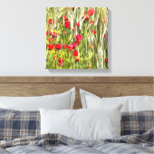 Red Corn Poppies Realistische Kunst Canvas Afdruk (Insitu (Slaapkamer))