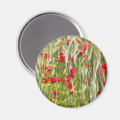 Red Corn Poppies Realistische Kunst Magneet (Voorkant / Achterkant)