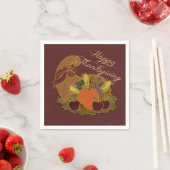 Red Cornucopia Thanksgiving Napkins Servetten (Insitu)