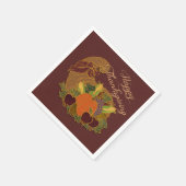Red Cornucopia Thanksgiving Napkins Servetten (Hoek)