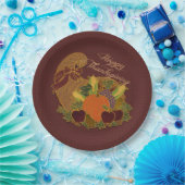 Red Cornucopia Thanksgiving Papieren Borden Bordje (Feest)