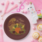 Red Cornucopia Thanksgiving Papieren Borden Bordje (Feest)