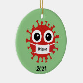 Red Coronavirus Covid-19 Omicron Variant Ornament (Rechts)
