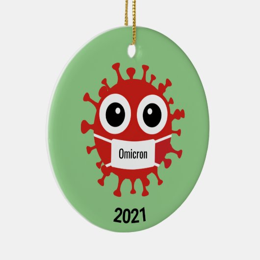 Red Coronavirus Covid-19 Omicron Variant Ornament (Rechts)