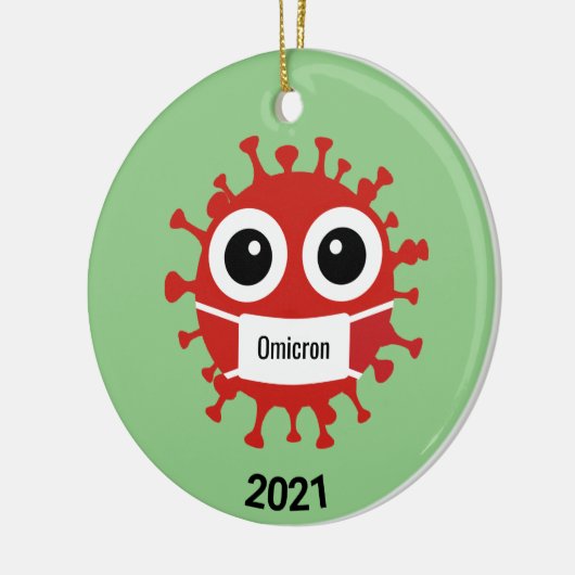 Red Coronavirus Covid-19 Omicron Variant Ornament (Links)