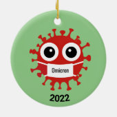 Red Coronavirus Covid-19 Omicron Variant Ornament (Achterkant)