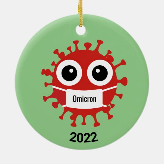 Red Coronavirus Covid-19 Omicron Variant Ornament (Achterkant)