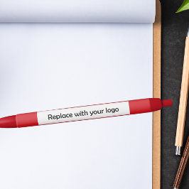 Red corporate business logo zwarte inkt pen