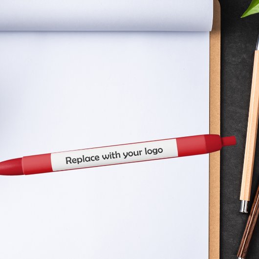 Red corporate business logo zwarte inkt pen