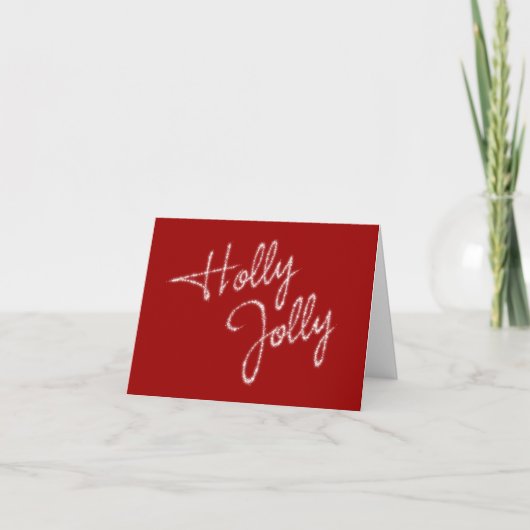 Red Corporate Holiday Card - Holly Jolly Feestdagen Kaart (Voorkant)