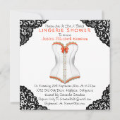 Red corset en Black Lace Lingerie Shower Kaart (Voorkant)