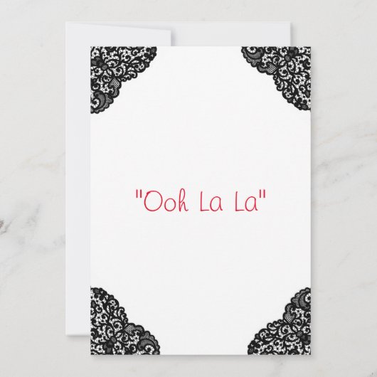 Red corset en Black Lace Lingerie Shower Kaart (Achterkant)