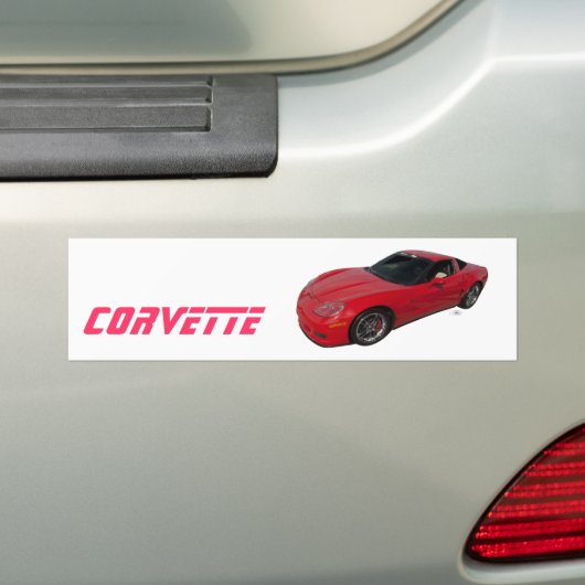 Red Corvette Bumpersticker (Op auto)